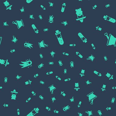 Şişeyi iksirle, büyücü büyücüyle, ateş topuyla ve havan topuyla ayarlayın. Vektör