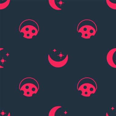 Güneş tutulmasını, Ay 'ı ve yıldızları kusursuz bir kalıba sokun. Vektör