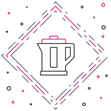 Elektrik hattı ikonu beyaz arkaplanda izole edildi. Çaydanlık ikonu. Renkli taslak konsepti. Vektör.