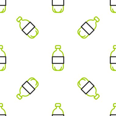 Su ikonu çizgisi beyaz arka planda izole edilmiş. Soda su içme tabelası. Vektör