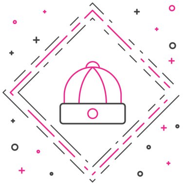 Line Chinese hat icon isolated on white background. Colorful outline concept. Vector