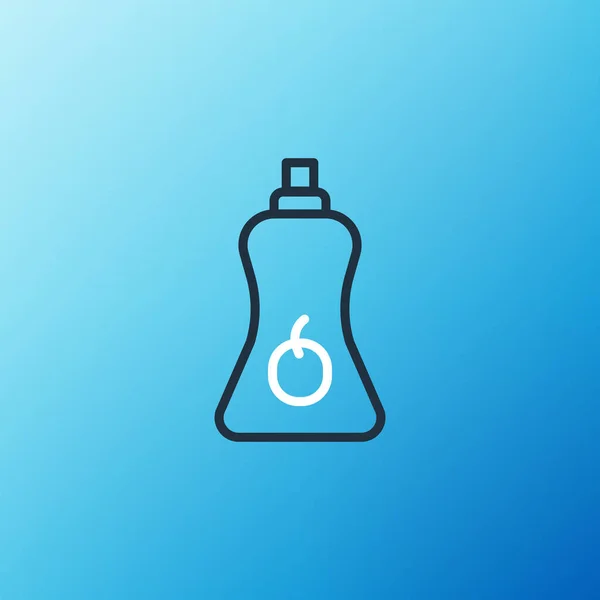 Línea Icono Botella Salsa Aislado Sobre Fondo Azul Botellas Ketchup — Vector de stock