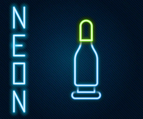 Parlayan Neon Hattı Kurşun Ikonu Siyah Arkaplanda Izole Edildi Renkli — Stok Vektör