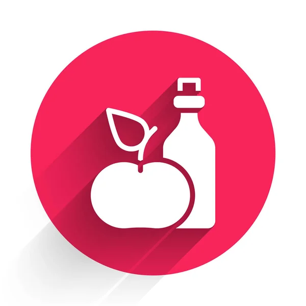 Vinaigre Cidre Pomme Blanc Dans Une Icône Bouteille Isolée Avec — Image vectorielle