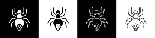 Ορισμός Δηλητηριώδης Εικόνα Αράχνης Που Απομονώνεται Μαύρο Και Άσπρο Φόντο — Διανυσματικό Αρχείο