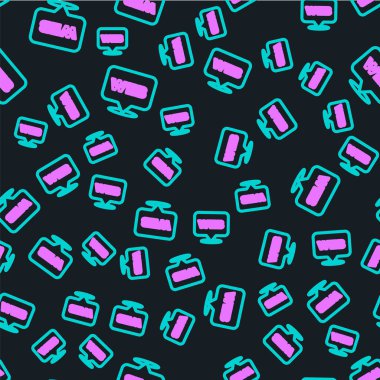 Çizgi Web ve grafik tasarım simgesi siyah arkaplanda izole edilmiş kusursuz desen. Yaratıcı ve geliştirme. Vektör.