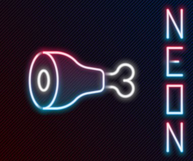 Parlayan neon çizgili tavuk budu simgesi siyah arka planda izole edildi. Tavuk budu. Renkli taslak konsepti. Vektör.