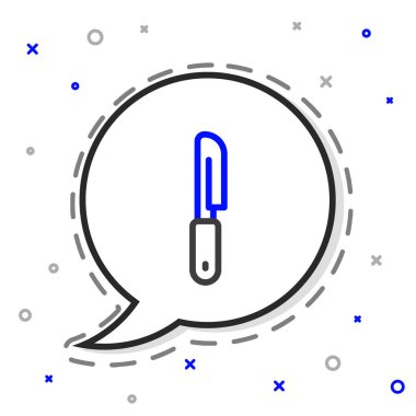 Çizgi Bıçak simgesi beyaz arkaplanda izole edildi. Çatal bıçak sembolü. Renkli taslak konsepti. Vektör.