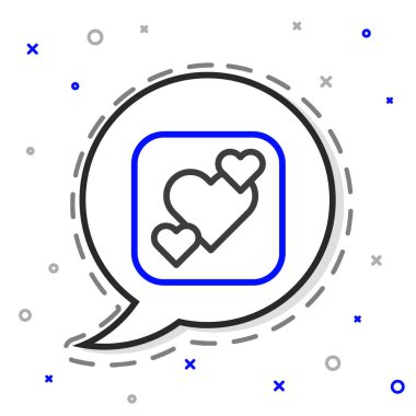 Çizgi Kalbi simgesi beyaz arkaplanda izole edildi. Romantik sembol, bağlanma, tutku ve düğün. Sevgililer günün kutlu olsun. Renkli taslak konsepti. Vektör.