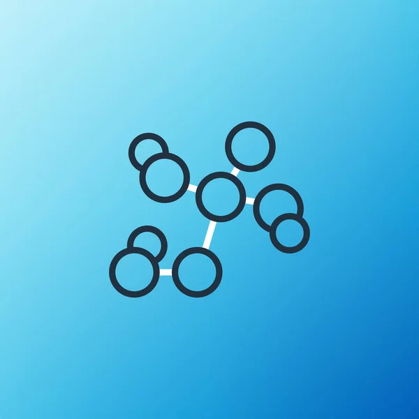 Ligne Icône Formule Chimique Isolé Sur Fond Bleu Résumé Hexagone — Image vectorielle