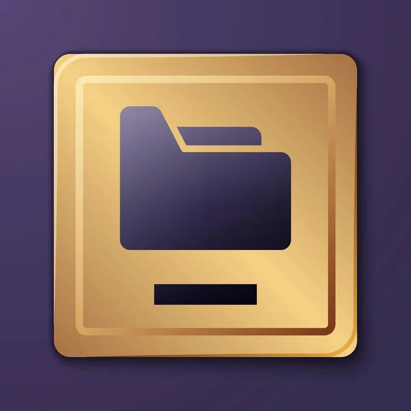 Icône Dossier Purple Document Isolée Sur Fond Violet Symbole Classeur — Image vectorielle
