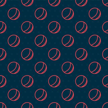 Red line Beach ball icon isolated seamless pattern on black background. Children toy. Vector.