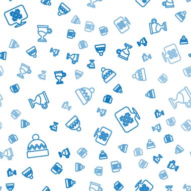 Kış şapkası, Kar Tanesi konuşma balonu ve dikişsiz şarap. Vektör.