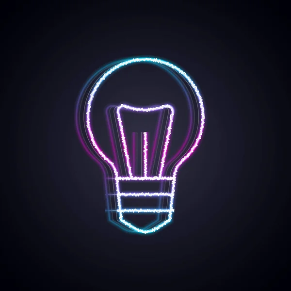 Glödande Neon Line Glödlampa Med Begreppet Idé Ikon Isolerad Svart — Stock vektor