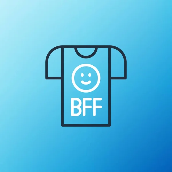 Linea Bff Migliori Amici Sempre Icona Isolata Sfondo Blu Concetto — Vettoriale Stock