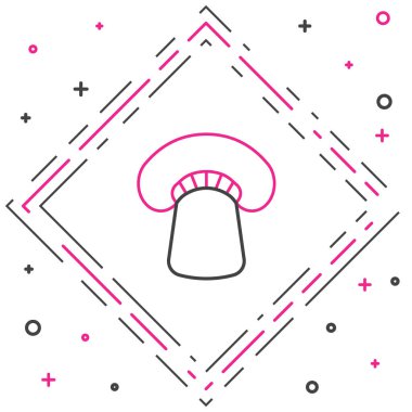 Beyaz arkaplanda çizgi mantar simgesi izole edildi. Renkli taslak konsepti. Vektör.