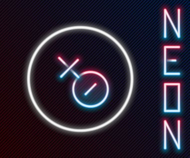 Parlayan neon çizgisi Venüs sembolü simgesi siyah arkaplanda izole edilmiş. Astroloji, numeroloji, yıldız falı, astronomi. Renkli taslak konsepti. Vektör.