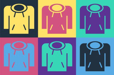 Pop Art Hoodie simgesi renk arkaplanda izole edildi. Kapüşonlu kazak. Vektör.