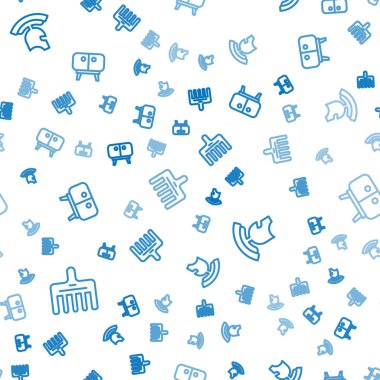 Saç fırçası Roma ordu miğferi ve televizyon masası düz bir desen üzerine dizilsin. Vektör.