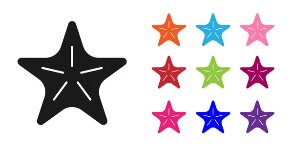 Icono Estrella Mar Negra Aislado Sobre Fondo Blanco Establecer Iconos — Archivo Imágenes Vectoriales