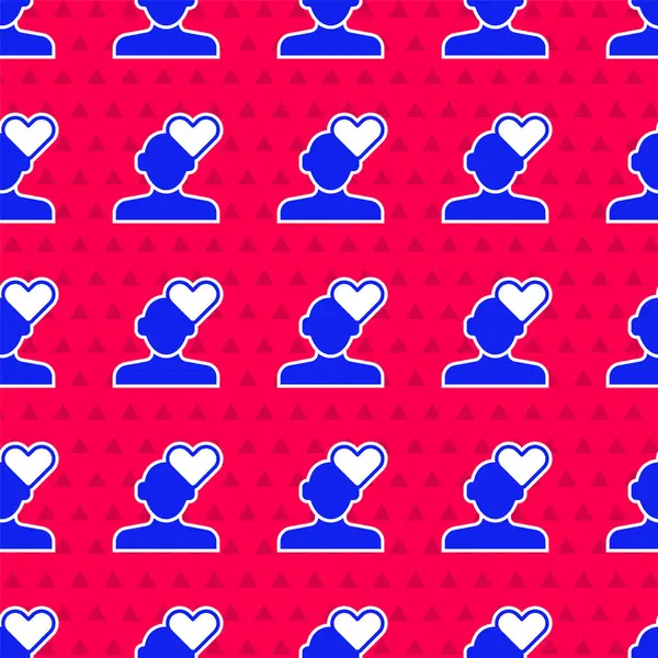 Голубое Разбитое Сердце Значок Развода Изолированы Плавный Рисунок Красном Фоне — стоковый вектор