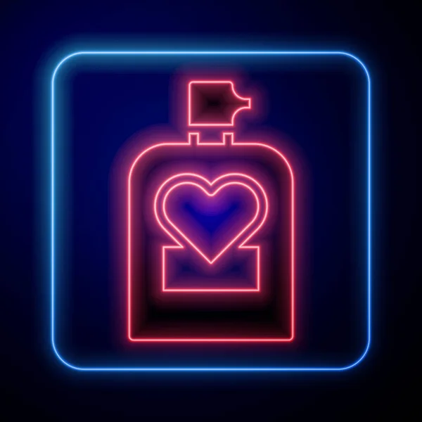 Glowing Neon Perfume Ikon Terisolasi Pada Latar Belakang Hitam Maret - Stok Vektor
