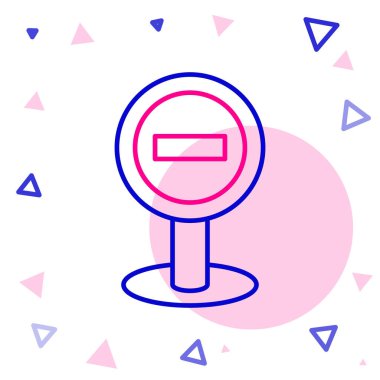 Çizgi Durağı simgesi beyaz arkaplanda izole edildi. Trafik yönetmeliklerine göre dur işareti. Renkli taslak konsepti. Vektör İllüstrasyonu.