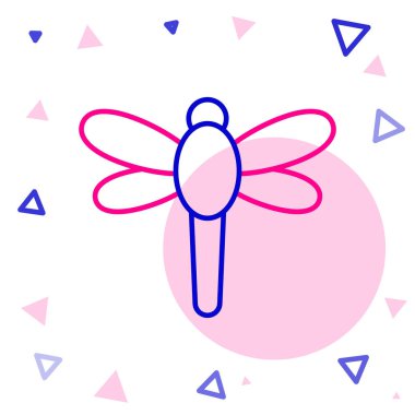 Dragonfly çizgi simgesi beyaz arkaplanda izole edildi. Renkli taslak konsepti. Vektör