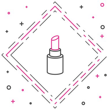 Beyaz arkaplanda çizgi ruj simgesi izole edildi. Renkli taslak konsepti. Vektör