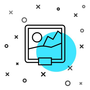 Beyaz arkaplanda siyah çizgi resim simgesi izole edildi. Rastgele dinamik şekiller. Vektör