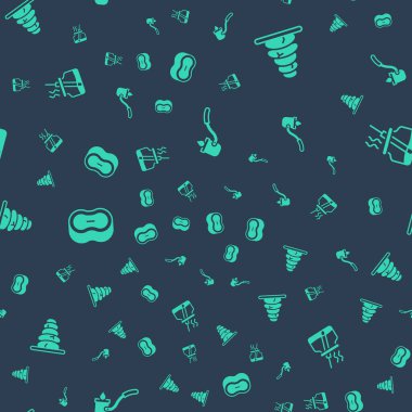 Sauna kepçesini, Stack sıcak taşlarını, sabun kalıbını ve dikişsiz desenli Aroma yayıcıyı ayarla. Vektör