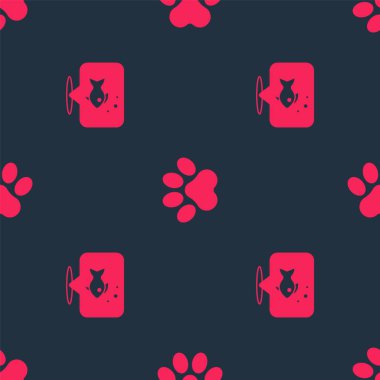 Fish ve Paw 'ı kusursuz bir kalıba sokun. Vektör