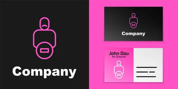 Roze Lijn Verlies Van Vriend Pictogram Geïsoleerd Zwarte Achtergrond Logo — Stockvector