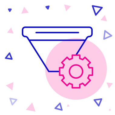 Satır Filtresi ayarı simgesi beyaz arkaplanda izole edildi. Renkli taslak konsepti. Vektör.