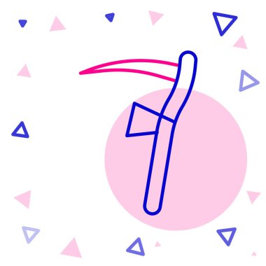 Çizgi Tırpan simgesi beyaz arkaplanda izole edildi. Mutlu Cadılar Bayramı Partisi. Renkli taslak konsepti. Vektör.