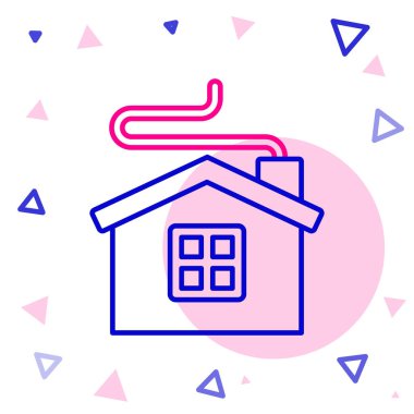 Beyaz arka planda izole edilmiş Mutlu Noeller çizgisi ikonu. Ev sembolü. Renkli taslak konsepti. Vektör.