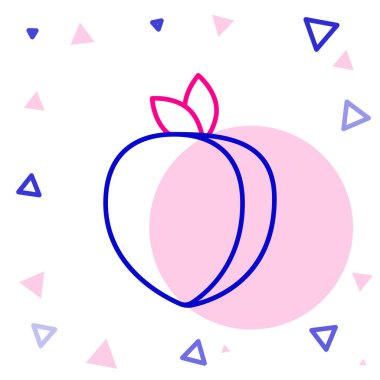 Beyaz arkaplanda Plum meyvesi simgesi izole edildi. Renkli taslak konsepti. Vektör.