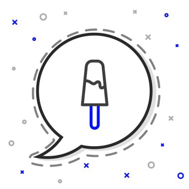 Beyaz arka planda izole edilmiş çizgi dondurma ikonu. Güzel sembol. Renkli taslak konsepti. Vektör.