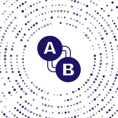 Mavi Yol konum simgesi beyaz arkaplanda izole edildi. Harita işaretçisi işareti. Yol ya da yol kavramı. GPS navigatörü. Soyut çember rastgele noktalar. Vektör.