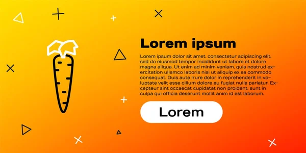 Line Carrot Symbol Isoliert Auf Gelbem Hintergrund Buntes Rahmenkonzept Vektor — Stockvektor