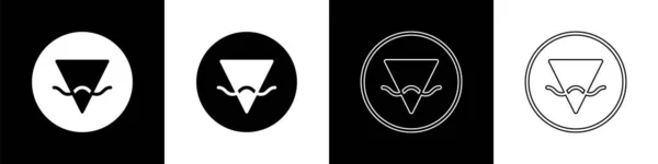 Nastavit Pozemský Prvek Symbolu Alchymie Ikony Izolované Černobílém Pozadí Základní — Stockový vektor