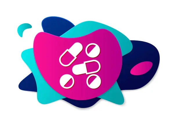 Farbe Medizin Pille Oder Tablette Symbol Isoliert Auf Weißem Hintergrund — Stockvektor