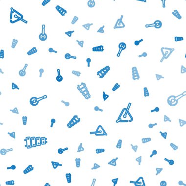 Hat Xylophone, Triangle ve Banjo 'yu kusursuz desene ayarlayın. Vektör.