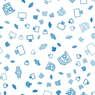 Çizgi Bilek İzleme Belgesi 'ni grafik çizelgesi ve Bilgisayar monitörüyle kusursuz desen üzerine ayarla. Vektör.