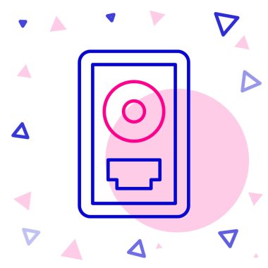 Çerçeve simgesinde CD disk ödülü beyaz arkaplanda izole edildi. Modern tören. En çok satan. Müzik kupası. Renkli taslak konsepti. Vektör.