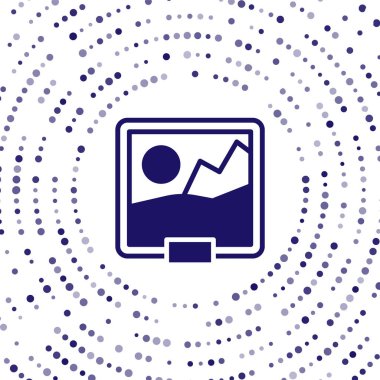 Mavi Resim simgesi beyaz arkaplanda izole edildi. Soyut çember rastgele noktalar. Vektör.