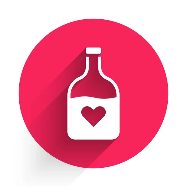 Botol Putih Dengan Ikon Ramuan Cinta Terisolasi Dengan Latar Belakang - Stok Vektor