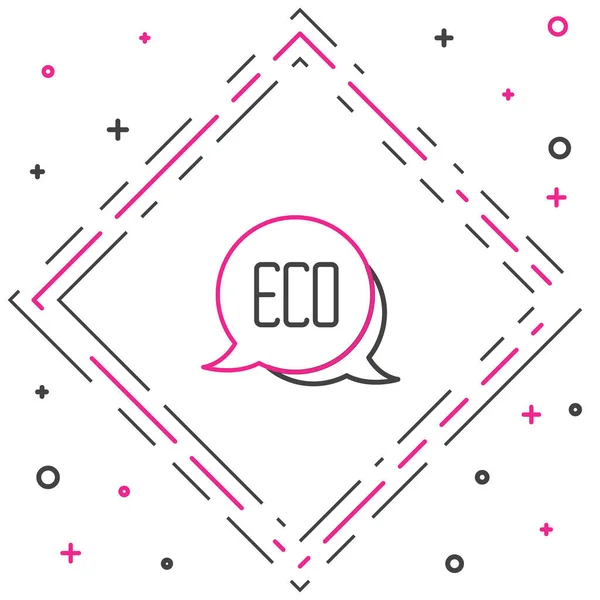 Line Leaf Eco Szimbólum Ikon Elszigetelt Fehér Alapon Banner Címke — Stock Vector