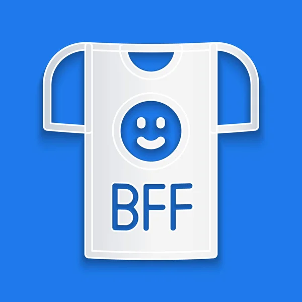 Χαρτί Περικοπή Bff Καλύτερους Φίλους Για Πάντα Εικόνα Απομονώνονται Μπλε — Διανυσματικό Αρχείο