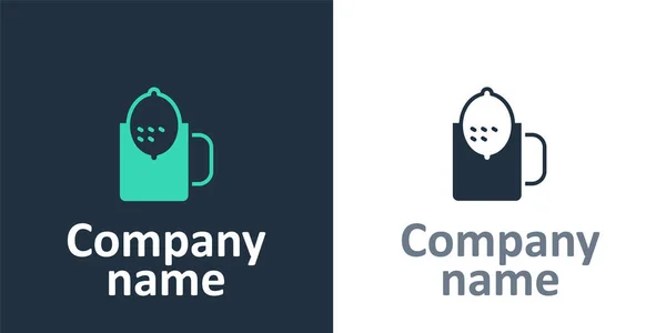 Logotype Κύπελλο Του Τσαγιού Λεμόνι Εικονίδιο Απομονώνονται Λευκό Φόντο Στοιχείο — Διανυσματικό Αρχείο